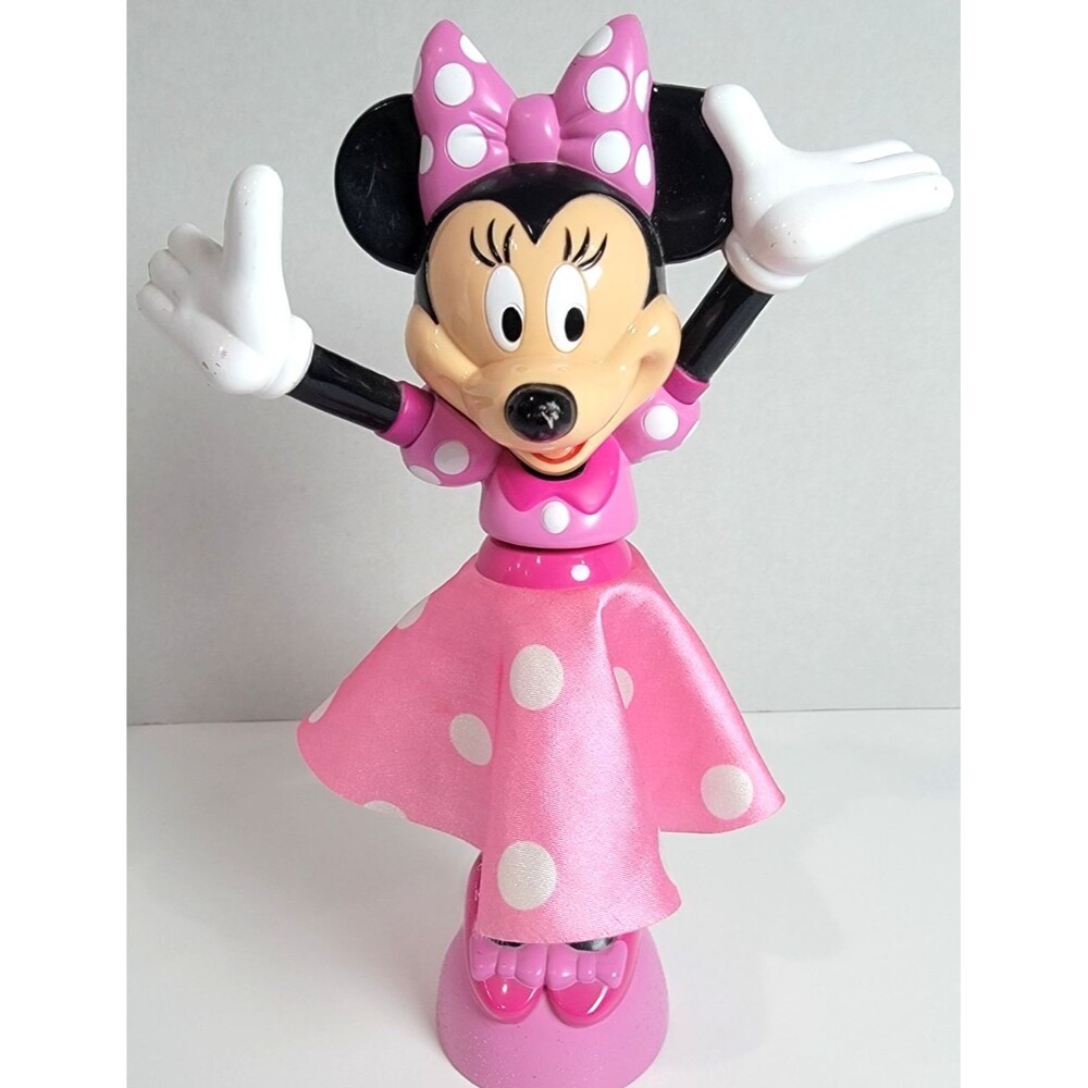 Disneyland Minnie Mouse Dancing Pink Polka Dot Dress Motion Toy Early 2000's
